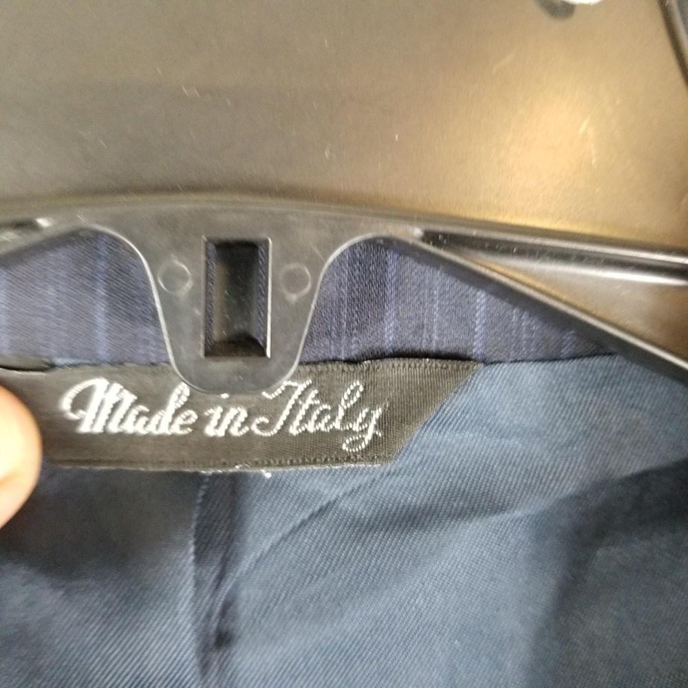 Ermenegildo Zegna Blazer Mens 42 R US 32 R Navy Blue‎ Pinstripe Wool Silk  Italy - Picture 4 of 10